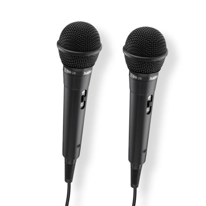 Hama - HAMA Mikrofon Karaoke Dynamisk Mono 2-Pack Svart