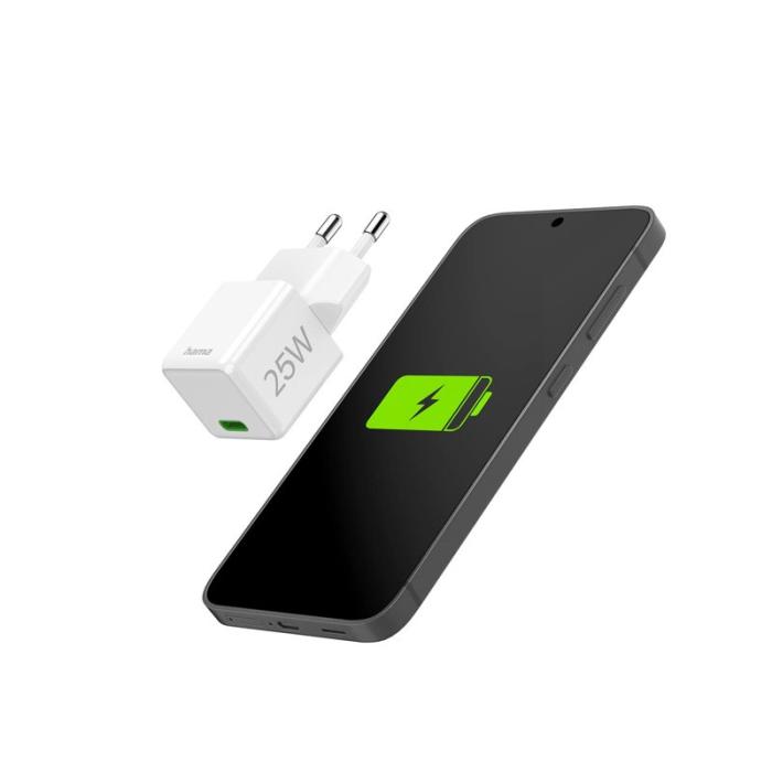 Hama - HAMA Mini Snabbladdare USB-C PD 25W Vit