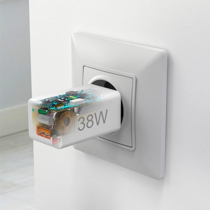 Hama - HAMA Miniladdare USB-C + USB-A Qualcomm 3.0 38W Vit