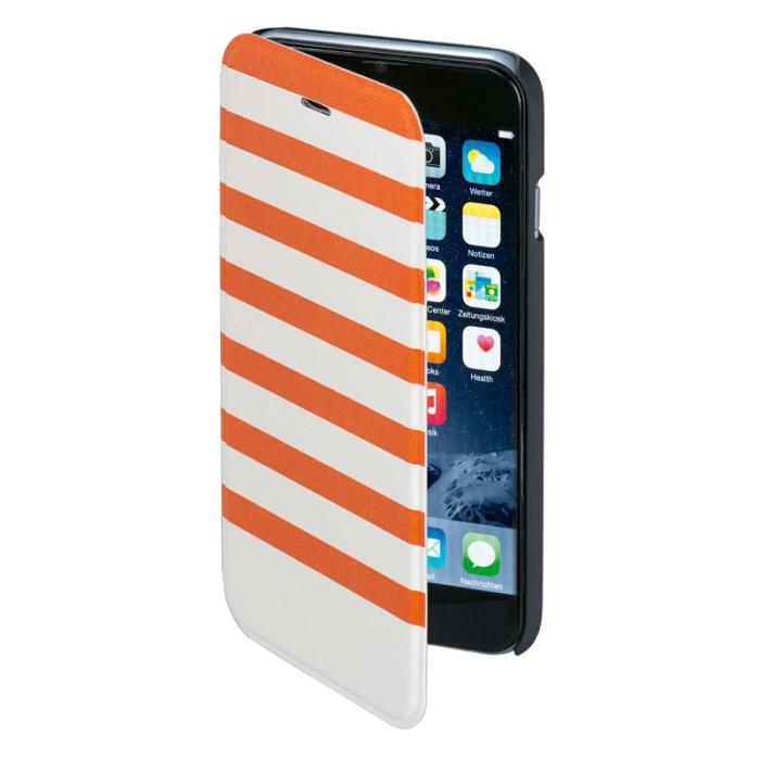 Hama - HAMA Mobilfodral Stripe Orange/Vit - iPhone 6/6S
