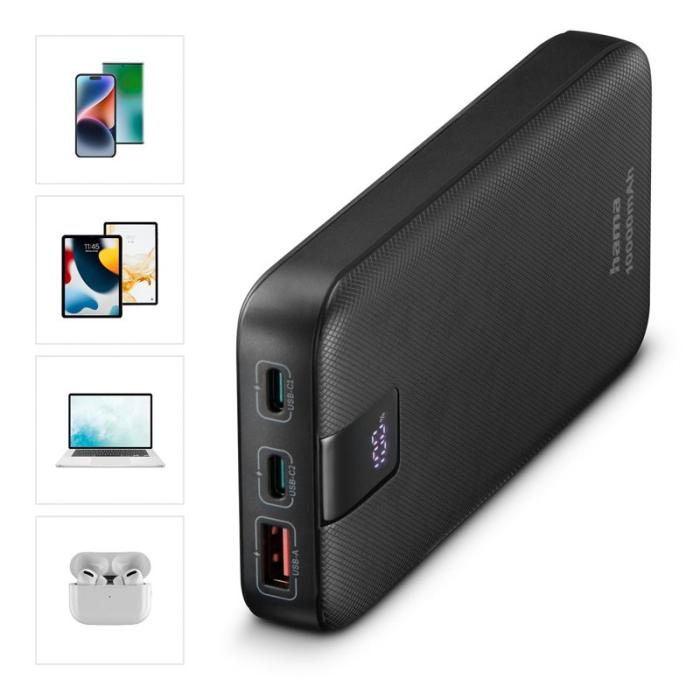 Hama - HAMA Powerbank Pd 10000mah 2xUSB-C+1xUSB-A Antracit