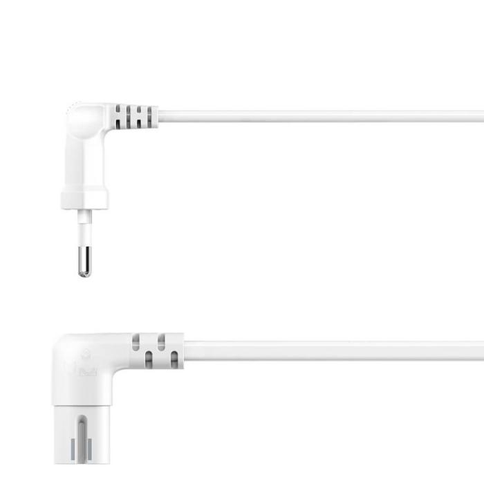 Hama - HAMA Strömkabel Eurokontakt Vinklad Vit 3,0m