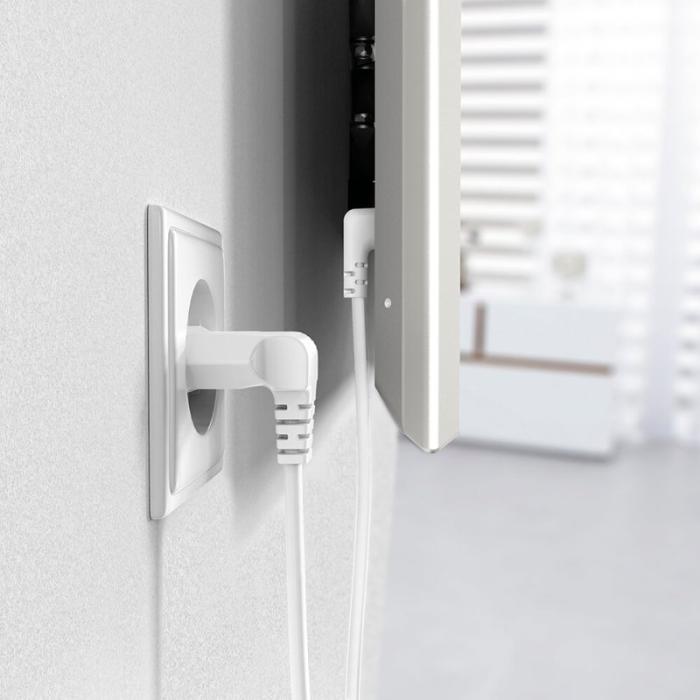 Hama - HAMA Strömkabel Eurokontakt Vinklad Vit 3,0m