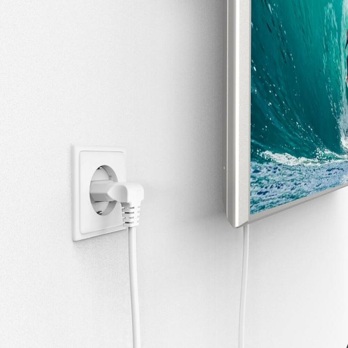 Hama - HAMA Strömkabel Eurokontakt Vinklad Vit 5,0m