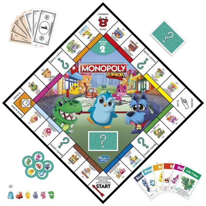 Hasbro - HASBRO Brädspel Monopoly Junior 2 Games In 1 (NO/DK)