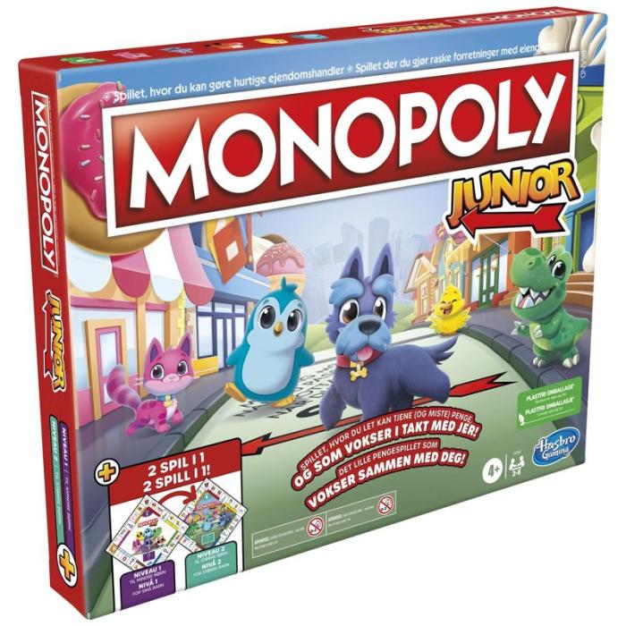 Hasbro - HASBRO Brädspel Monopoly Junior 2 Games In 1 (NO/DK)