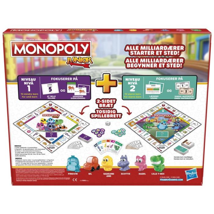 Hasbro - HASBRO Brädspel Monopoly Junior 2 Games In 1 (NO/DK)