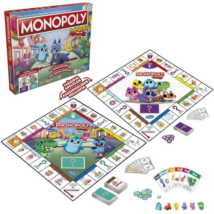 Hasbro - HASBRO Brädspel Monopoly Junior 2 Games In 1 (SE/FI)