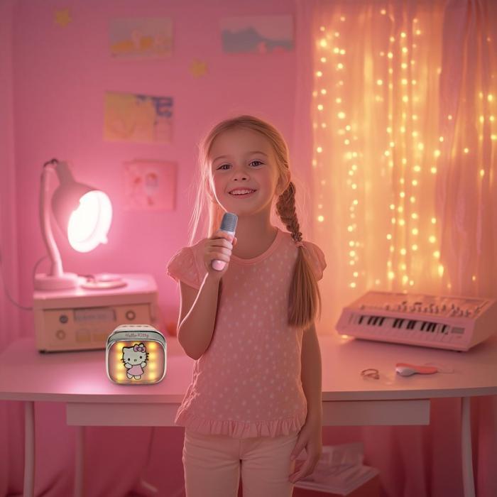 HELLOKITTY - HELLOKITTY Karaokehögtalare med Mikrofon Hello Kitty Popsing LED