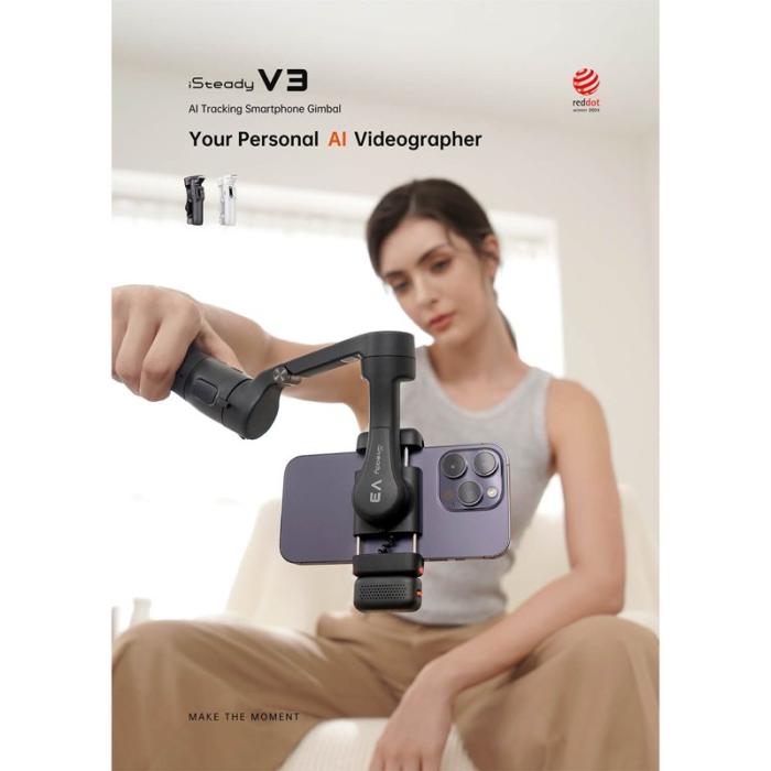 HOHEM - HOHEM Smartphone Gimbal iSteady V3 Vit Kit med AI