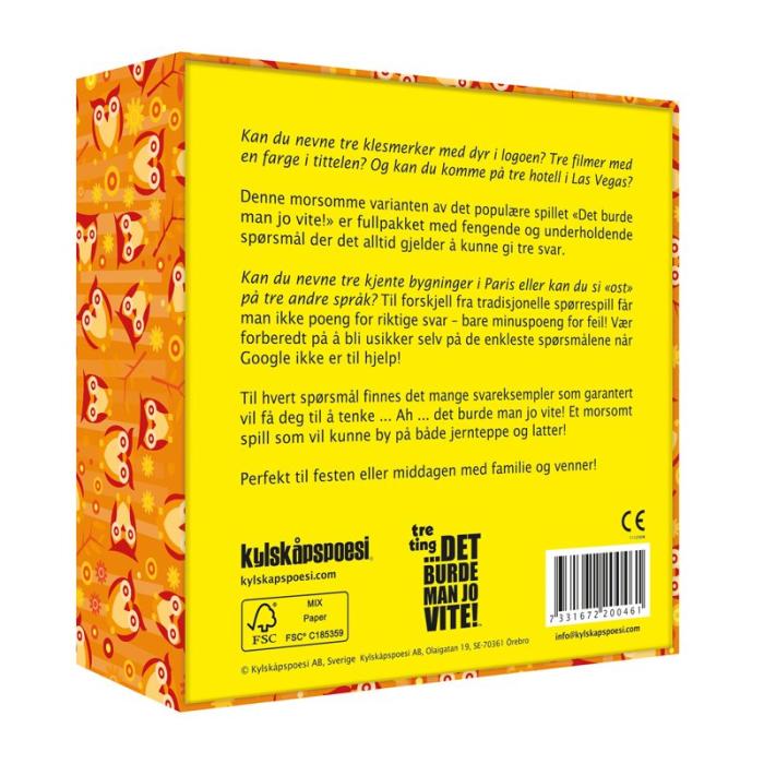 KYLSKPOESI - KYLSKPOESI Spel Det Burde Man Jo Vite - 3 Ting (NO)