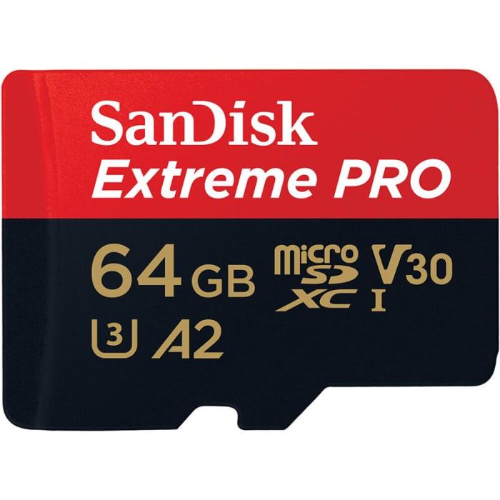 Sandisk - SANDISK MicroSDXC Extreme Pro 64GB 200MB/s A2 C10 V30 UHS-I