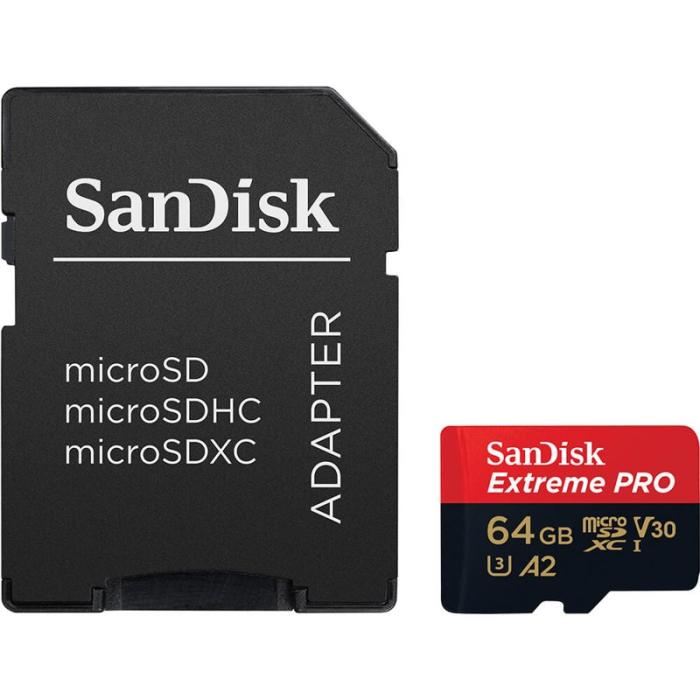 Sandisk - SANDISK MicroSDXC Extreme Pro 64GB 200MB/s A2 C10 V30 UHS-I