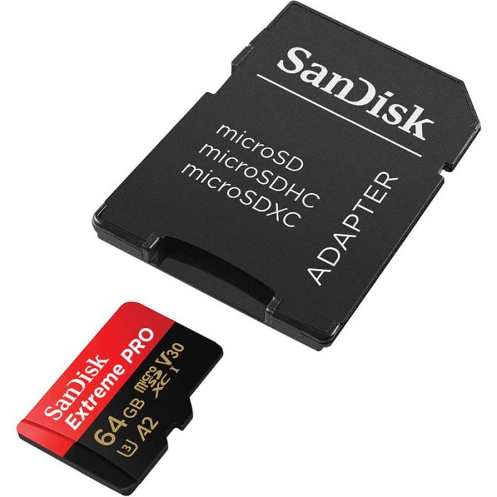 Sandisk - SANDISK MicroSDXC Extreme Pro 64GB 200MB/s A2 C10 V30 UHS-I