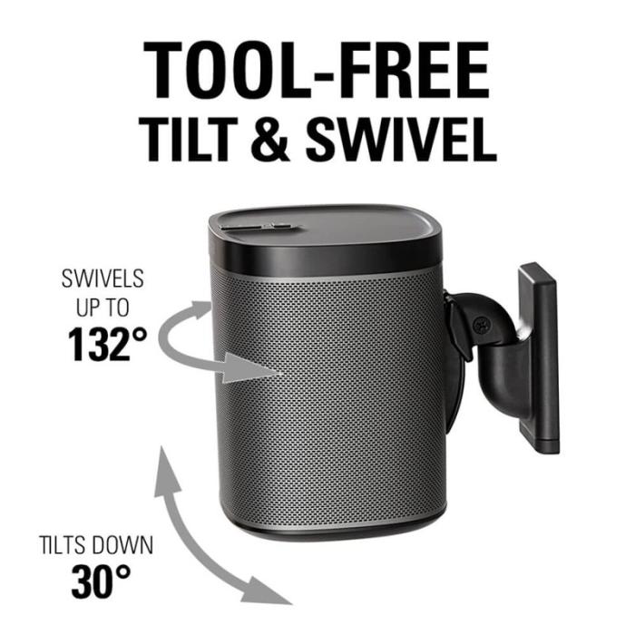 Sanus - SANUS Väggfäste för Sonos One SL Play:1 Play:3 Par Svart