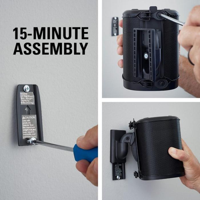 Sanus - SANUS Väggfäste för Sonos One SL Play:1 Play:3 Par Svart