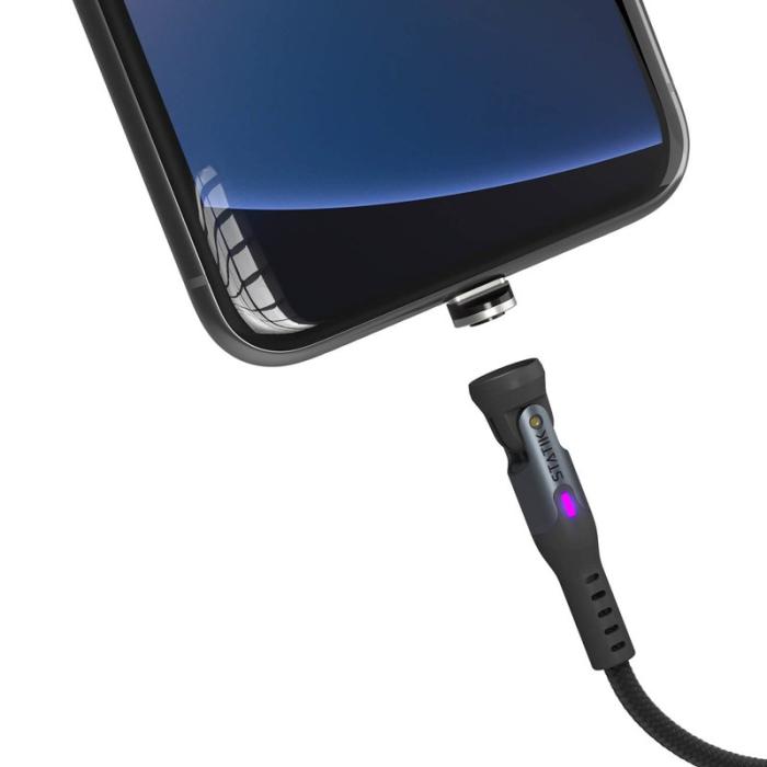 STATIK - STATIK Kabel 360 Pro Magnetisk Spets USB-C/Lightning/MicroUSB Svart 1m