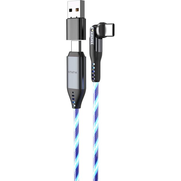 STATIK - STATIK Kabel PowerPivot Pro Glowing LED USB-C Till USB-C 1m