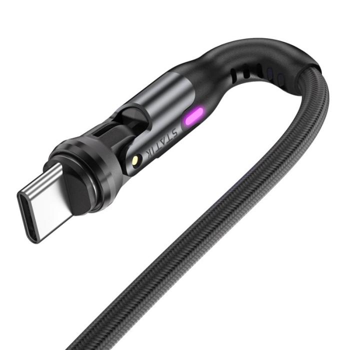 STATIK - STATIK Kabel PowerPivot Pro Nylonflätad USB-C Till USB-C Svart 1m