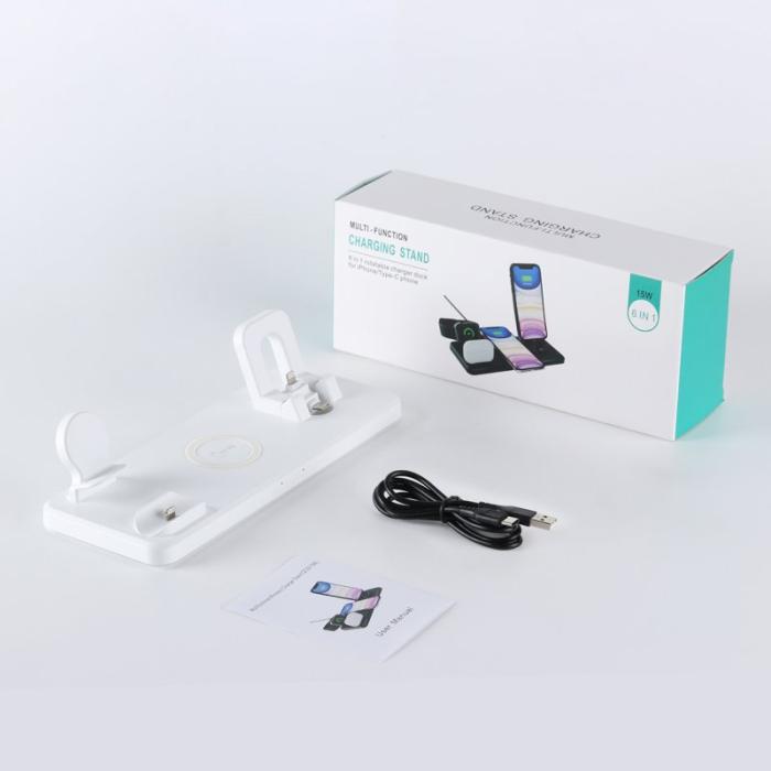 OEM - 15W Multifunktionell 6-i-1 Snabbladdare - Vit