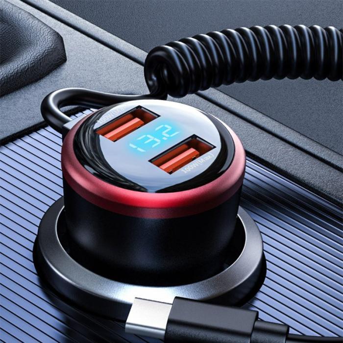 OEM - 3-i-1 330W Snabbladdare för bil med dubbla portar och 3 laddningskablar