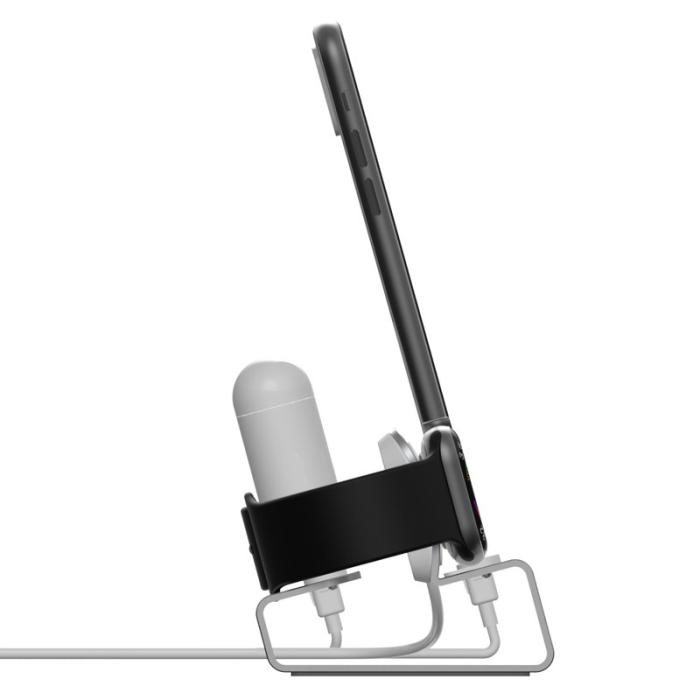 OEM - 3-i-1 Aluminium Dockningsstation för Apple Watch, Airpods och Telefon - Grå