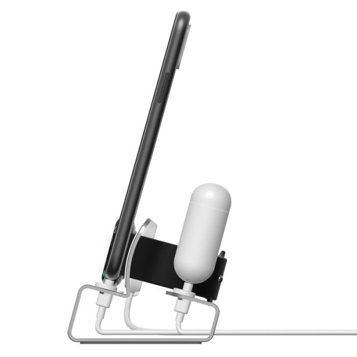 OEM - 3-i-1 Aluminium Dockningsstation för Apple Watch, Airpods och Telefon - Grå