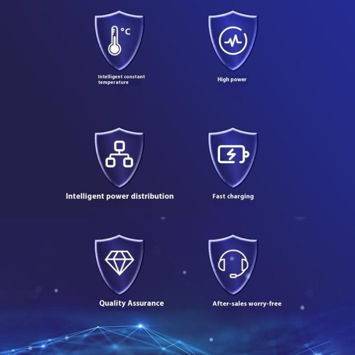 OEM - QC3.0 PD 20W Snabbladdningsstation 5 USB + 1 Type-C - Svart