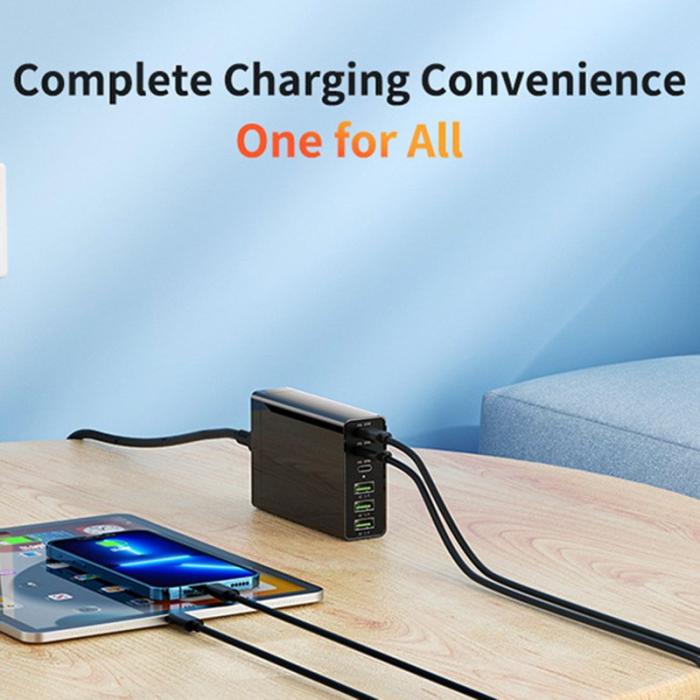 OEM - 96W 6-Port USB-laddningsstation med 3 Type-C och 3 USB-A portar - EU-plugg