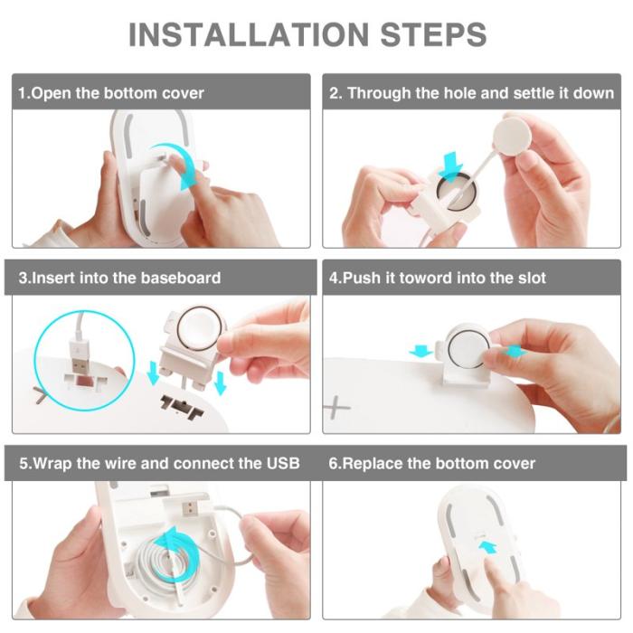 OEM - 3-i-1 Trådlös Laddare för iPhone/iWatch/AirPods - Vit