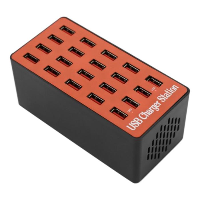 OEM - A5 80W 20 USB-porters skrivbordsladdare PC+ABS snabb laddningsstation