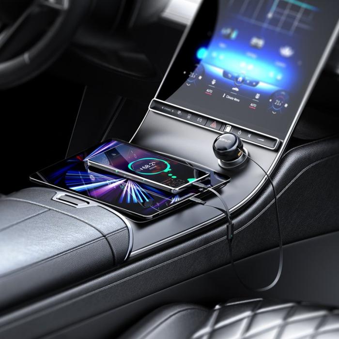 OEM - ACEFAST B13 53W USB-biladapter med 2 utdragbara Type-C-laddkablar