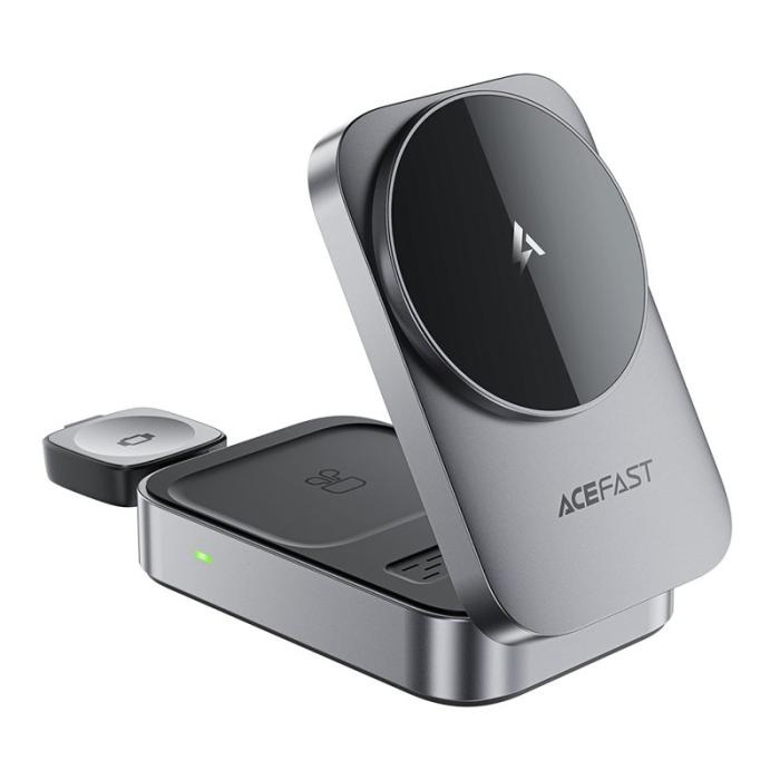 OEM - ACEFAST E22 3-i-1 Skrivbord Trådlös Laddare Fällbar Laddningsställ