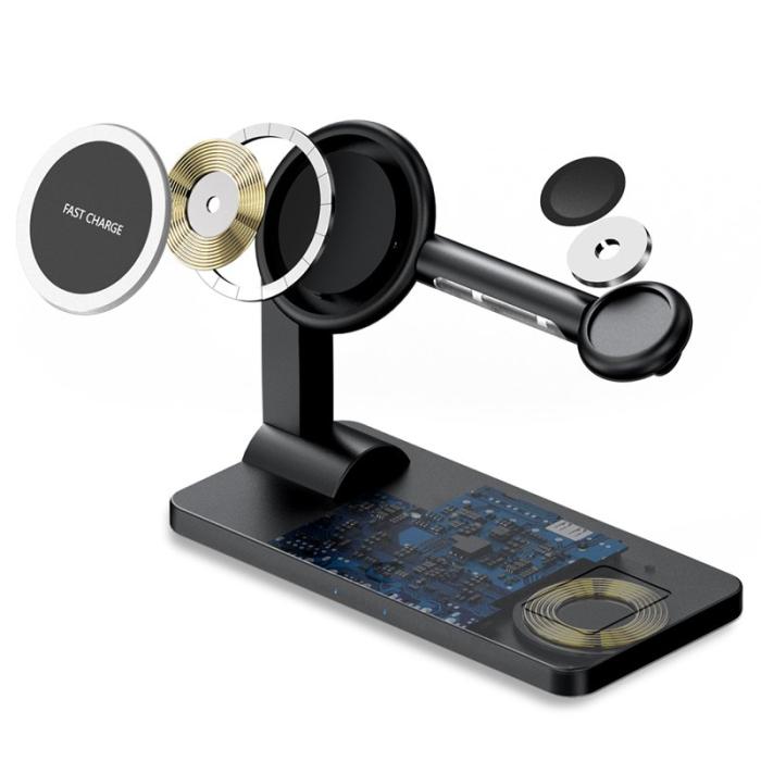 OEM - AK05 5-i-1 Trådlös Laddare med Ställning Snabbladdningsstation Dock