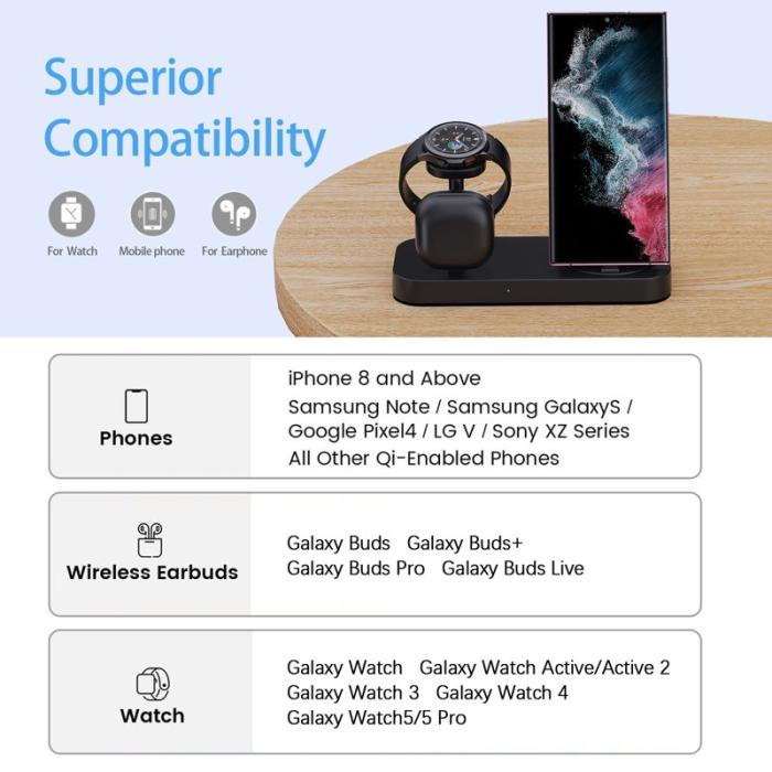 OEM - B25 Trådlös laddare för Samsung Watch - Vit