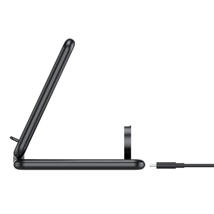 OEM - Fällbar 3-i-1 Trådlös Laddare 15W Qi-Certifierad - Vit