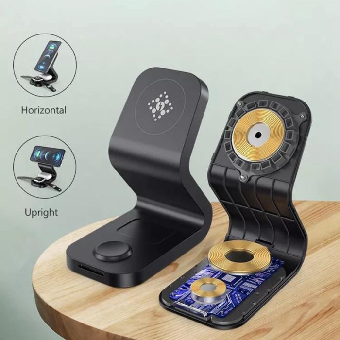 OEM - 3-i-1 15W Trådlös Laddare för Smartphone/Smartwatch/Öronproppar