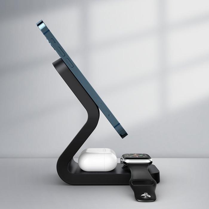 OEM - 3-i-1 15W Trådlös Laddare för Smartphone/Smartwatch/Öronproppar