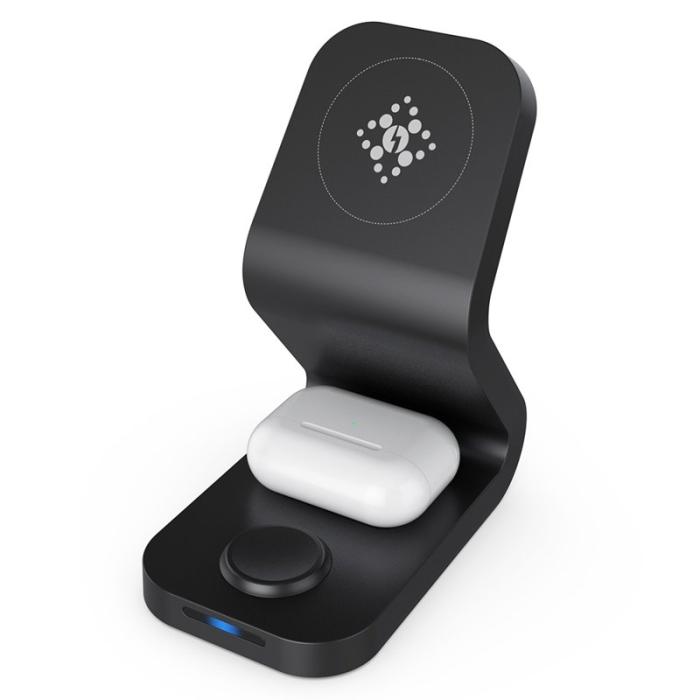 OEM - 3-i-1 15W Trådlös Laddare för Smartphone/Smartwatch/Öronproppar