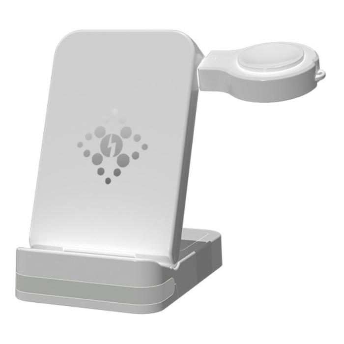 OEM - B-27 3-i-1 Fällbar 15W Trådlös Laddare med Nattlampa - Vit