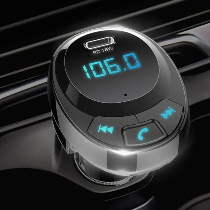 OEM - BT09 Bluetooth-kompatibel multifunktionell Billaddare med FM-sändare