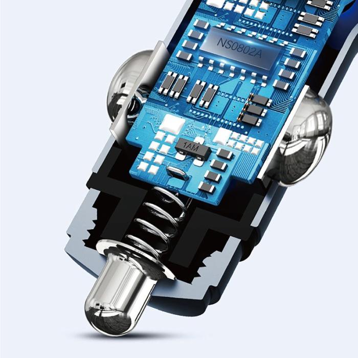 OEM - C14 Färgglad Ljus Dubbel USB Bil Bluetooth-kompatibel MP3 Spelare QC3.0 Laddare