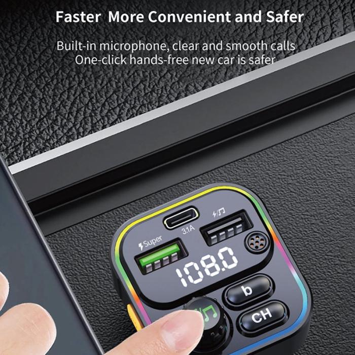 OEM - C16 22.5W 4.5A Bluetooth FM MP3-spelare med snabb laddning QC3.0