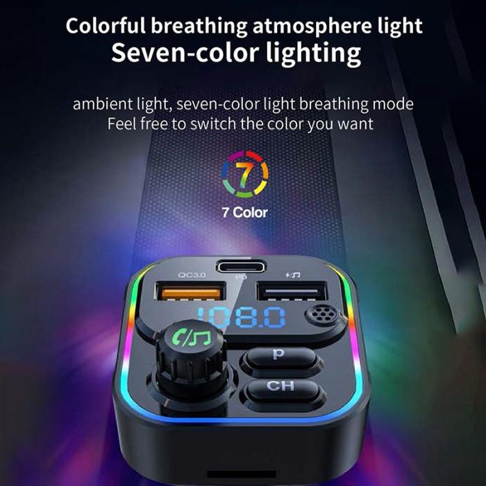 OEM - C17 PD 22.5W 4.5A Snabbladdare med Bluetooth och FM MP3-spelare