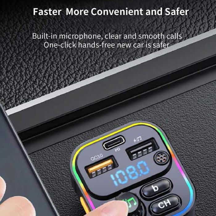 OEM - C17 PD 22.5W 4.5A Snabbladdare med Bluetooth och FM MP3-spelare