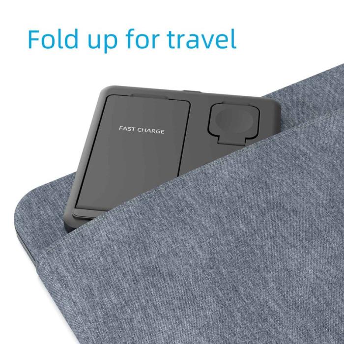 OEM - 15W Trådlös laddningsställ för iPhone, Apple Watch, AirPods Pro, svart