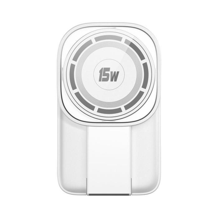 OEM - 3-i-1 Fällbar Laddningsställ för Telefon, Klocka, Hörlurar 15W - Vit