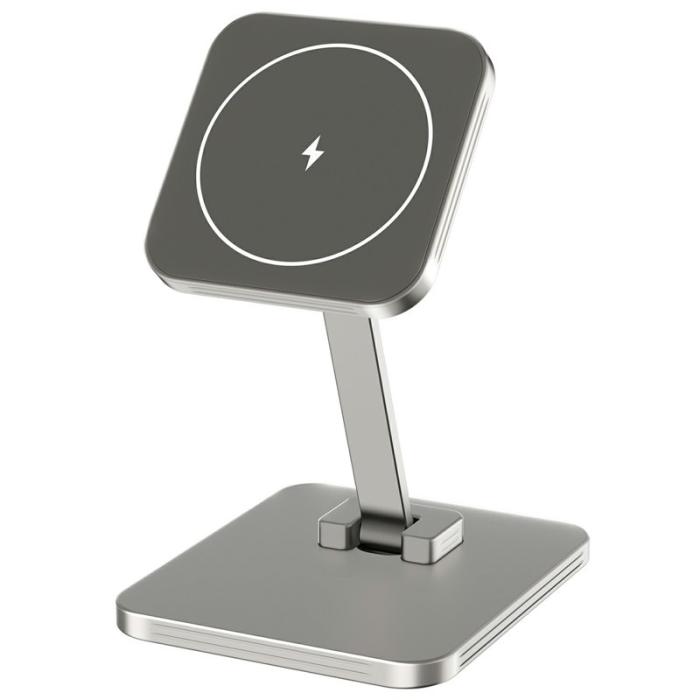 OEM - 15W magnetisk trådlös laddare för iPhone/AirPods/Apple Watch - Grå
