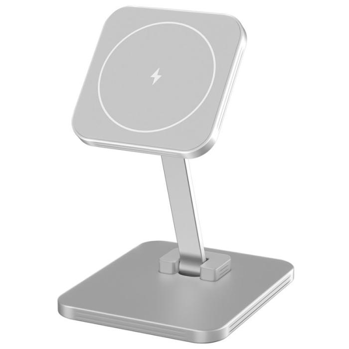 OEM - 15W magnetisk trådlös laddare för iPhone, AirPods, Apple Watch - Silver