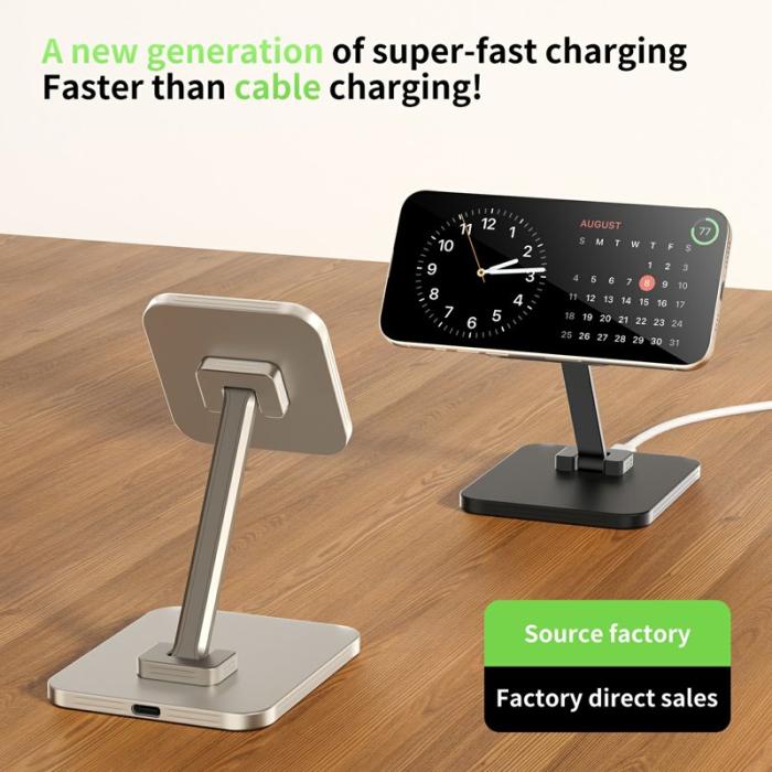 OEM - 15W magnetisk trådlös laddare för iPhone, AirPods, Apple Watch - Silver